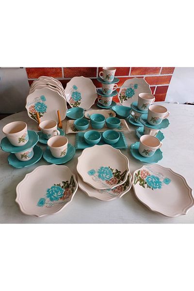 Keramika Turquoise 35 Piece Breakfast Set
