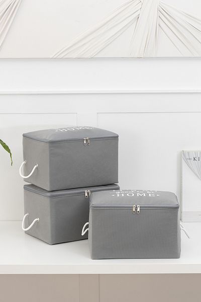 REKHOME 3dílná šedá malá velikost pod základnou, organizér na zavazadla / 30x22x18