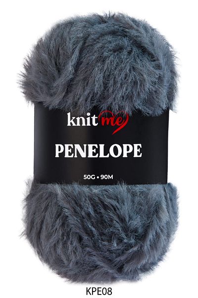knitme KPE08 Μοντέλο Σκούρο Γκρι Γούνινο νήμα