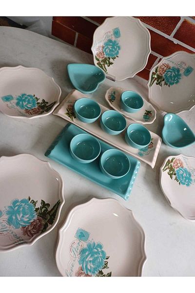 Keramika Turquoise 17-Piece Breakfast Set