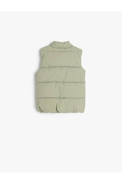 Koton Hooded Inflatable Vest - Fleece Lined with Flap Pocket Detail