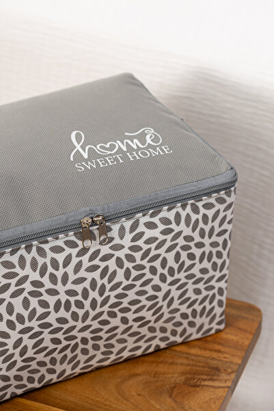 REKHOME Gray Home Sweet Home Printed 3-Piece Suitcase and under Base Organizer - Scrap / 30X22X18