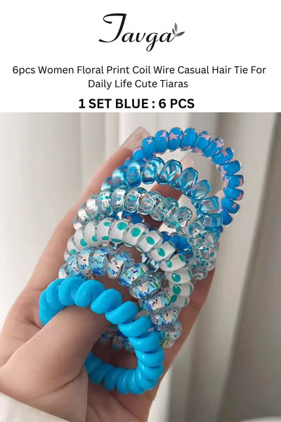 TAVGA 6'lı Kore Helezon Lastik Saç Tokası Seti (Özel Renk Geçişli Seri)