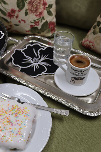 vipceyiz منديل عرض منقوش باللون الأسود مكون من 6 قطع