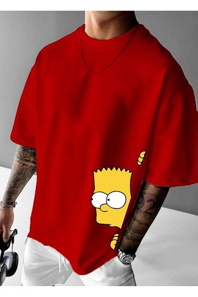 BENROMA 1 Product Is a Gift for Purchases of 6 or More Cartoon Character Printed Oversize T-Shirt