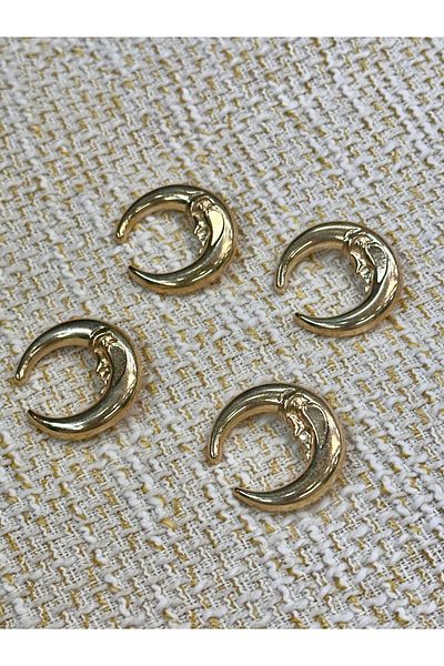 ODDA TASARIM ATÖLYESİ Crescent Model Middle Face Figured Design Set of 4 Buttons (3cm)