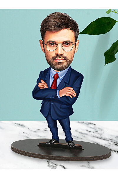 Fotomcity Kişiye Özel Fotoğraflı Müdür Tasarımlı Karikatür Biblo
