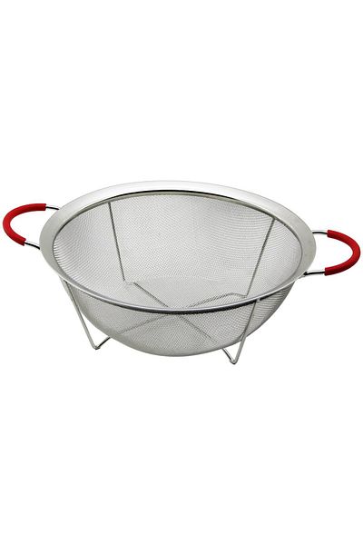 Mu Art 28cm Wire Basket Metal Strainer Silicone Sheathed Handle Metal Frame - Foot (4767)