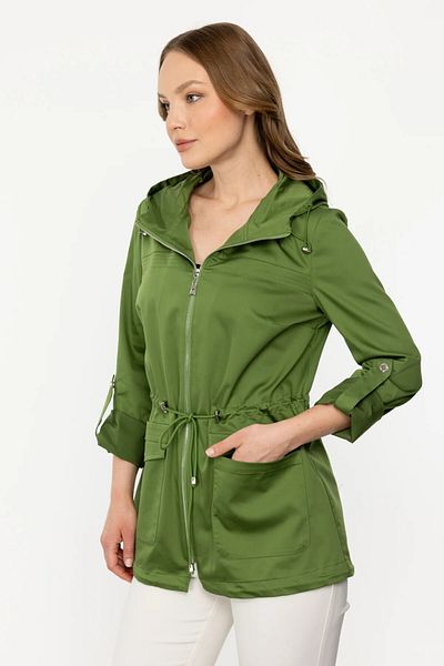 Ekol Hooded Zippered Trench Coat
