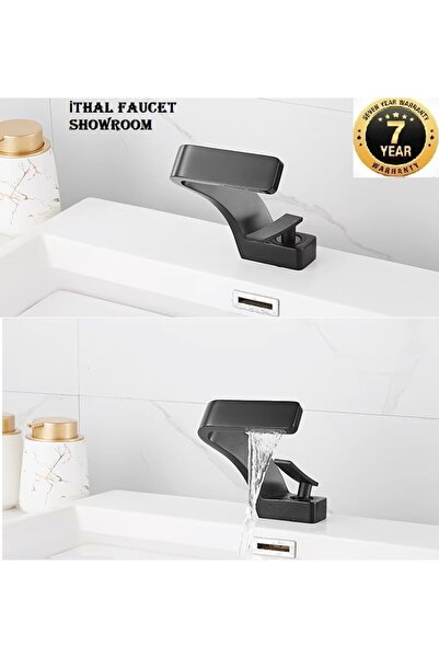 OEM Banyo Lavabo Bataryası Antrasit Renk Şelale Yeni Tasarım 7 Yıl Garantili ...