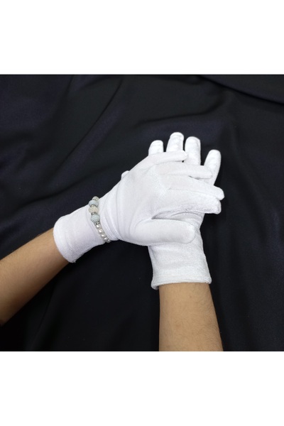 Qrsln Miela Girl's White Velvet Ankle Length Dress