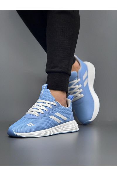 homiro Tricotaj unisex cu șireturi Pantofi sport cu talpă din polietilenă-albastru