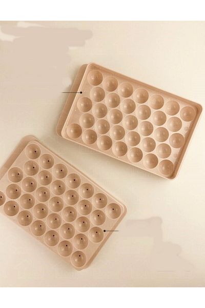 libescarf 2-Piece Ice Mold 33 Compartments Crystal Ball Ice Box - Mini Round Ice Mold