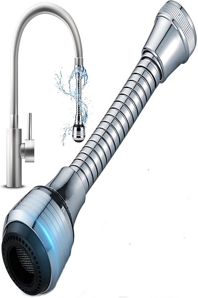 Tor Store Flexible Water Saving Faucet Head with 2 Modes Spiral Hose Pressurized Faucet Head with Acrobat Hose