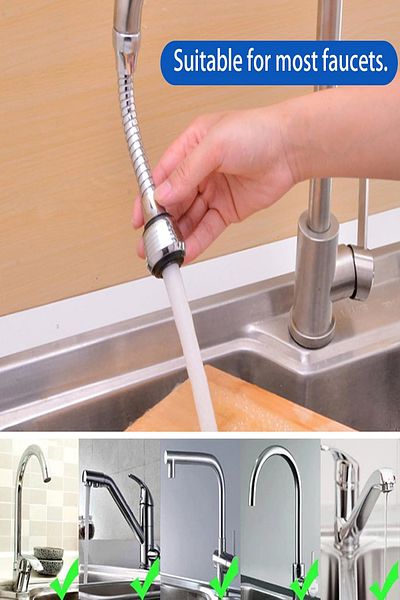 Tor Store Flexible Water Saving Faucet Head with 2 Modes Spiral Hose Pressurized Faucet Head with Acrobat Hose