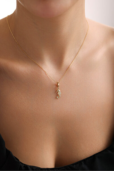 Gianfranco 14 Ayar Altın Minio Denizatı Oval Kilitli Charm Kolye