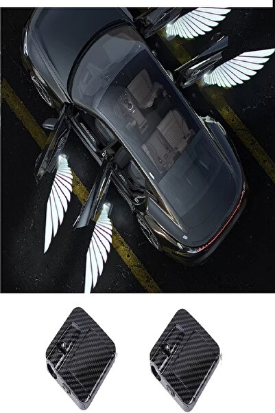 Genel Markalar Periboia 2 Adet Araba Melek Kanadı Kablosuz Kapı Projektör Pil...