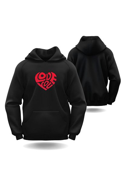 Gölge Store Hanorac cu glugă Heart Love Slimfit pentru Ziua Îndrăgostiților - Hanorac pentru bărbați și femei 6020