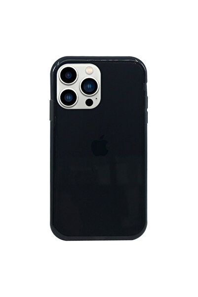 Nettech Apple iPhone 13 Pro Compatible Color Transparent Series Back Protection Case - Black