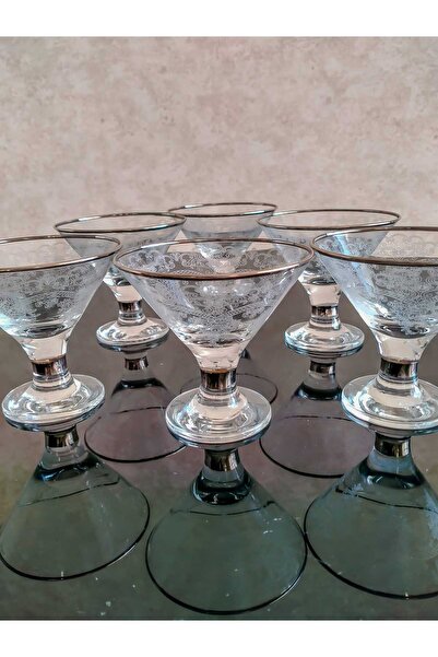 Paşabahçe 6-Piece Lace Embroidered Glass Candy Bowl, Turkish Delight Bowl, Chocolate Bowl, Ice Cream Bowl, Cup