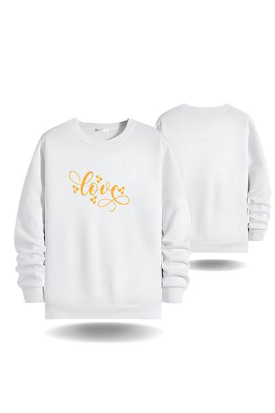 Gölge Store Love Valentine Crew Neck Ανδρικό γυναικείο φούτερ Slimfit 6014