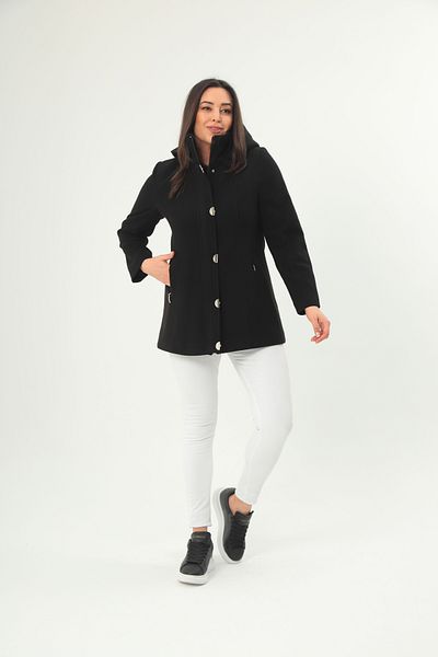 Mezure Hooded Pocket Cashew Coat with Snap Fastener Large Size