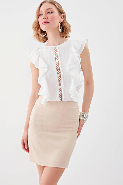Vitrin Pencil Skirt with Back Zipper