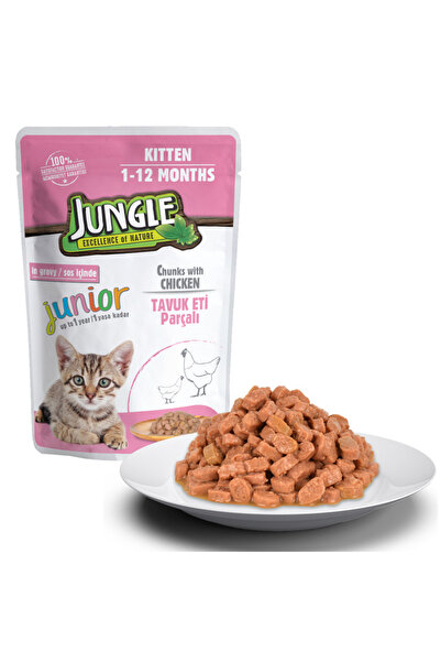 Jungle Yavru Kedi Tavuklu 24 Adet 100 G Pouch