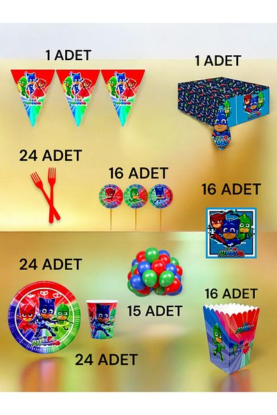 VibeHome 24 Person Pijamask Fan XL Pack - Birthday Party and Fun Events