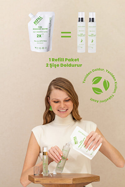 Bade Natural Biberiye Suyu Güçlendirici Saç Toniği Refill Paket 200 ml %100 Doğal