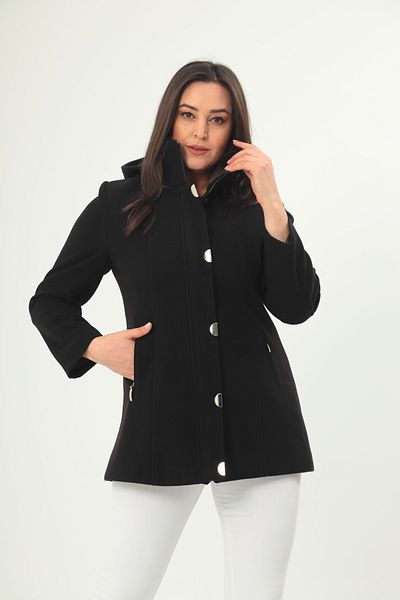 Mezure Hooded Pocket Cashew Coat with Snap Fastener Large Size