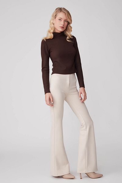 Vitrin High Waist Spaghetti Suede Fabric Trousers