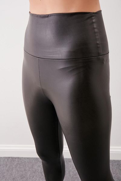 Vitrin Leggings aus Kunstleder mit hohem Bund und Bändern