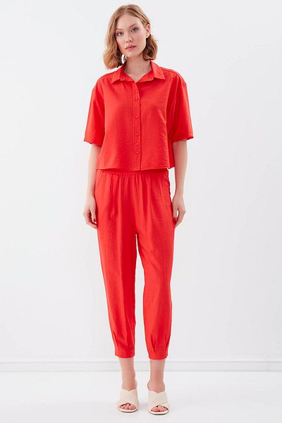 Vitrin Buttoned Front Short Sleeve Shirt