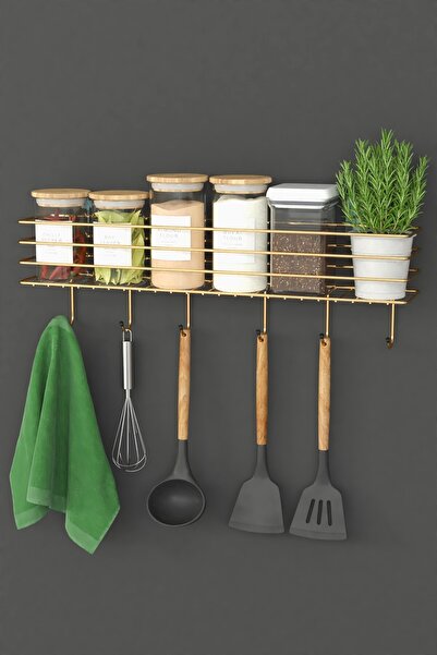 Genel Markalar 55 Cm Askılı Mutfak Rafı Tezgah Üstü Düzenleyici Baharatlık Organizer Vidalı Ve Yapışkanlı