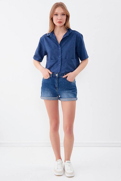 Vitrin Kurzärmliges Crop-Shirt mit Taschendetail