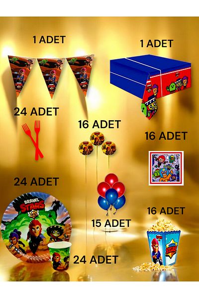 VibeHome 24 Person Brawlstars Fan XL Pack - Birthday Party & Fun Events