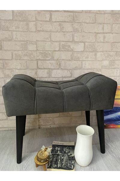 arkın koltuk döşeme Puf ,puf ,antrasit Gri Puf Siyah Ahşap Ayak Çima Dikiş Sp...