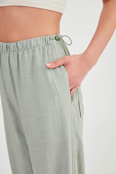 Vitrin Viscose Linen Trousers with Elastic Waist and Legs