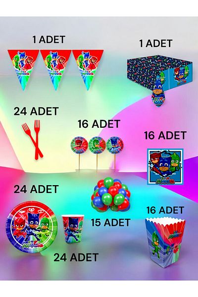 VibeHome 24 Person Pijamask Fan XL Pack - Birthday Party and Fun Events