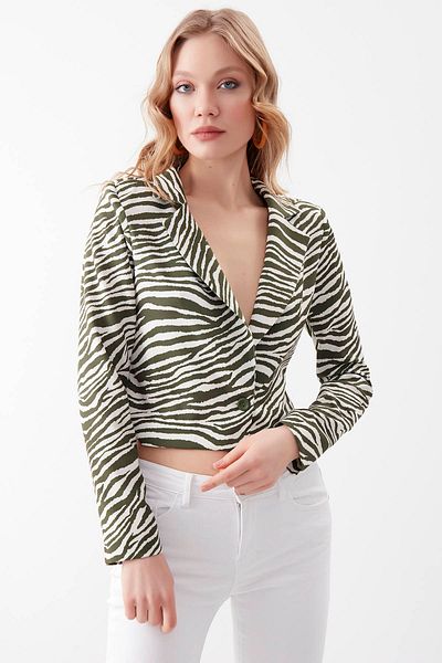 Vitrin Σακάκι Crop με μοτίβο Zebra