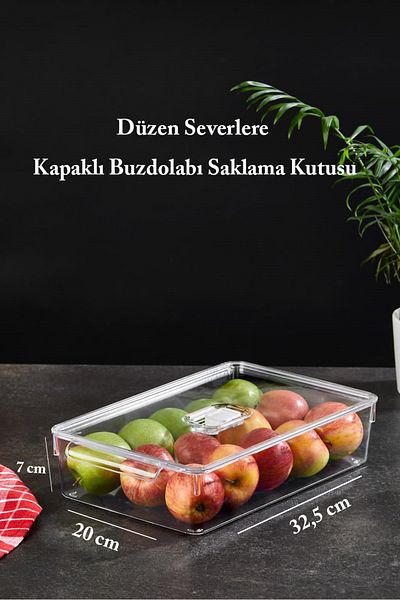 Home 5 Pieces Refrigerator Organizer with Practical Lid Inside Cabinet Organizer Organizer Storage Container