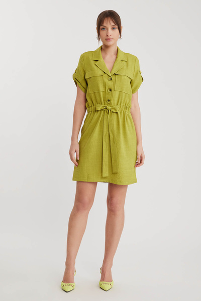 Vitrin Κοντομάνικο φόρεμα με τσέπη και δεμένη μέση