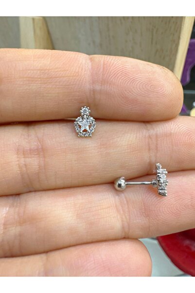 Arescollection Zirkon taşlı yıldız detay tragus helix kıkırdak lobe uyumlu pi...
