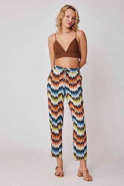Vitrin Zigzag Patterned Tie Waist Trousers