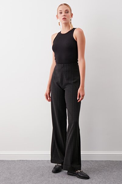 Vitrin Ριγέ παντελόνι με φερμουάρ στο πλάι και ελαστική μέση