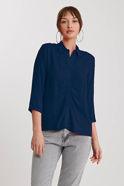 Vitrin Сорочка з віскозного льону з збірками спереду