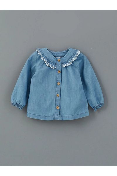 LC Waikiki Lcw Baby Indigo Crew Neck Baby Girl Shirt & Leggings 2Pcs