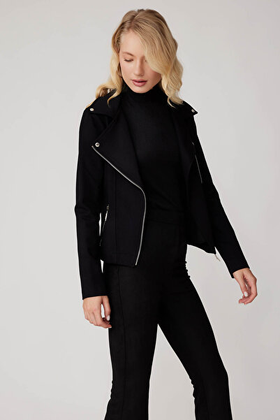 Vitrin Застібка-блискавка, деталізований комір-метелик, в'язана куртка-байкер