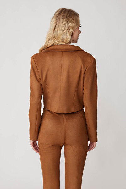 Vitrin Μπουφάν Crop Suede με διπλό κουμπί